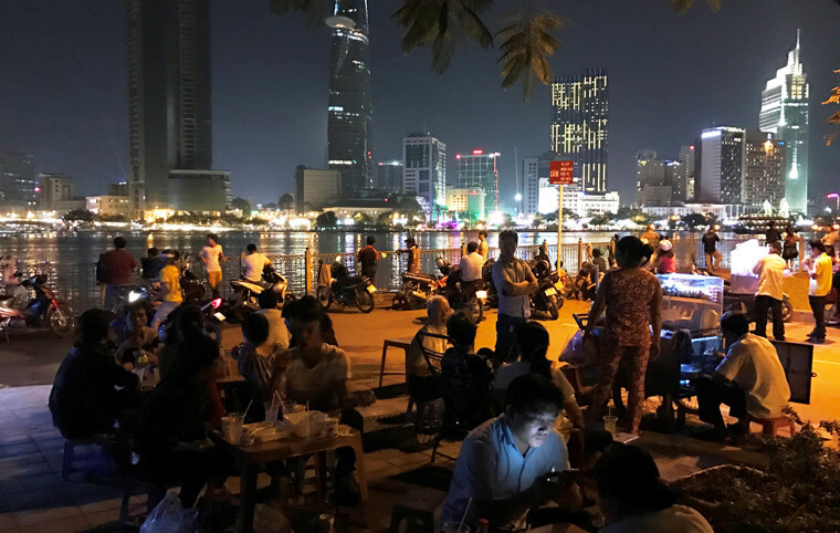 Street food town at night